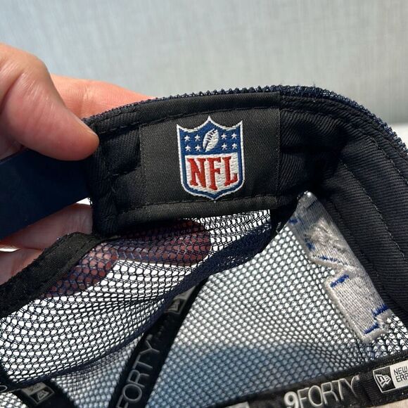 New Era Dallas Cowboys Trucker Hat Snapback Mesh NFL 9Forty White Navy Blue - Picture 10 of 10